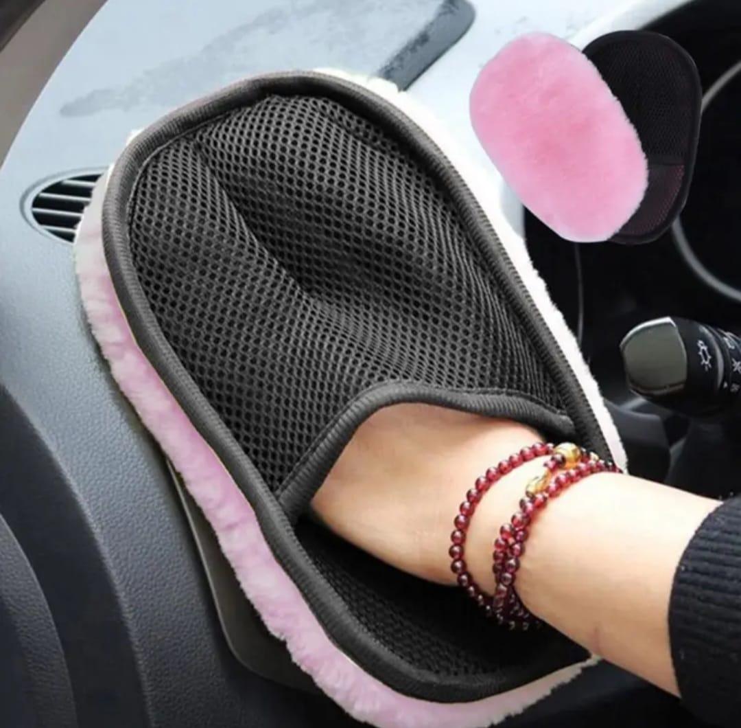 Gant de Lavage Voiture en Laine Épaisse – Nettoyage & Polissage Sans Rayures, Ultra Doux et Absorbant