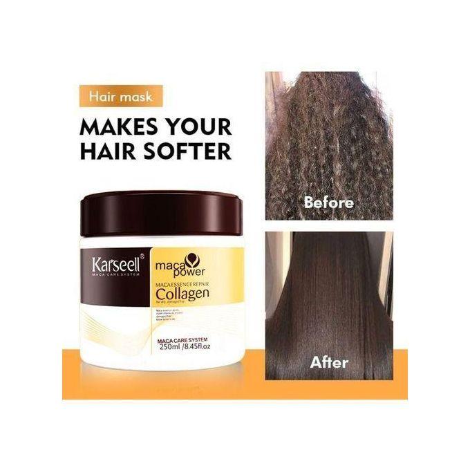 Masque Collagène Traitement Capillaire Réparateur Profond Revitalisant Huile D'argan 250 Ml