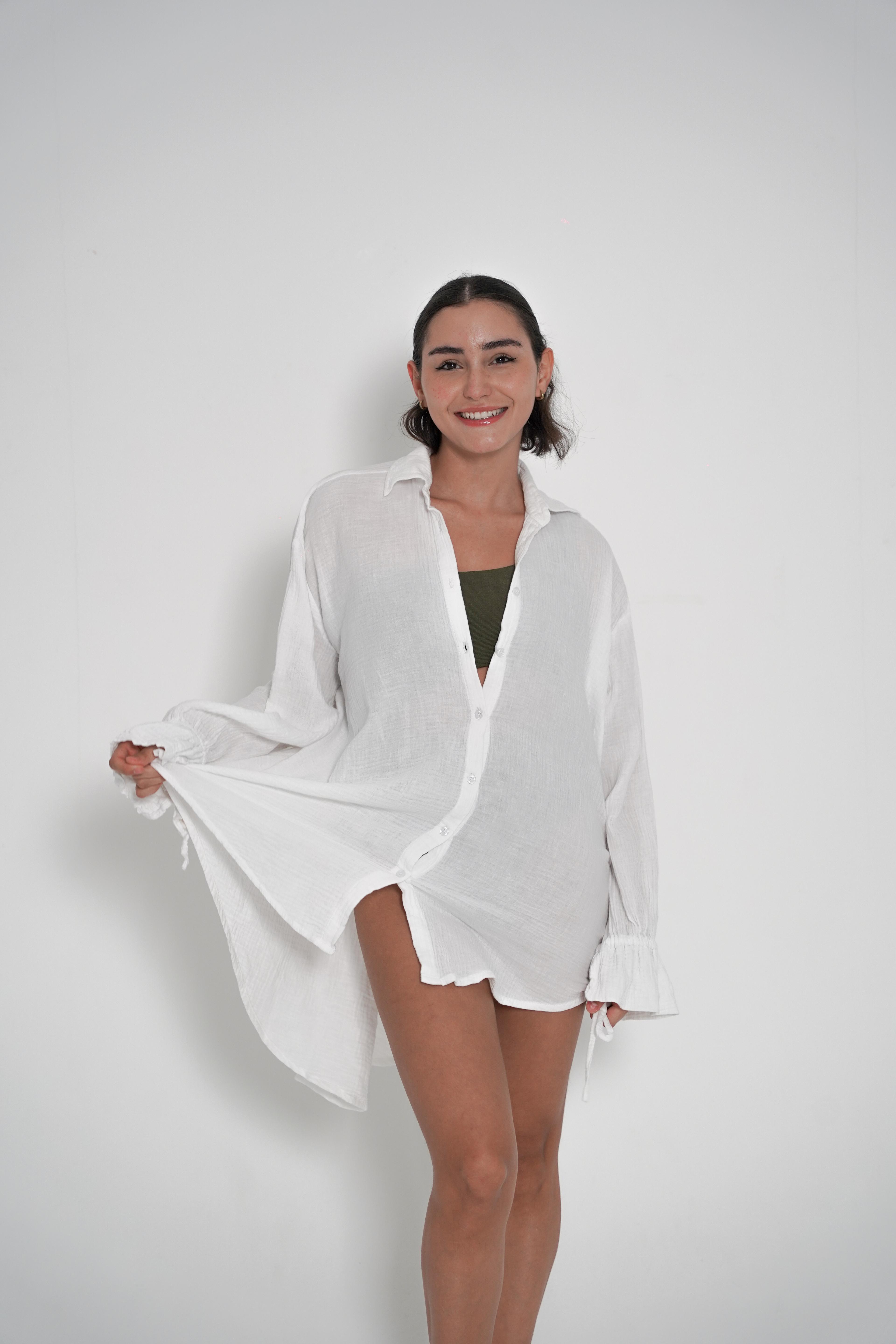 Oversized Twist Shirt - White