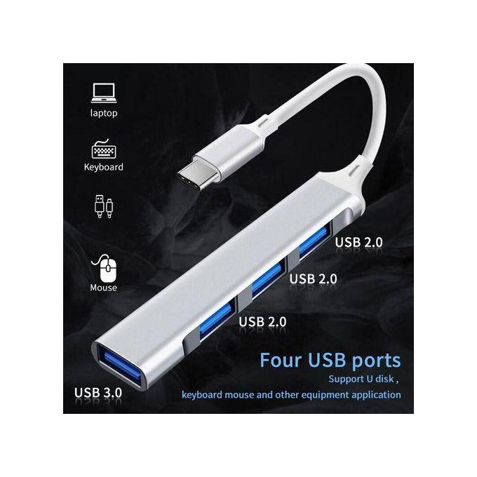Type C to USB hub 4 Port USB 3.0 + 3 Ports USB 2.0 pour MacBook Laptops Téléphone