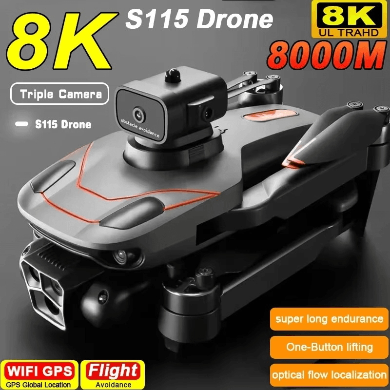 Drone S115 HD,double objectif et flux optique,photographie,avion RC,moteur sans balais,pliable