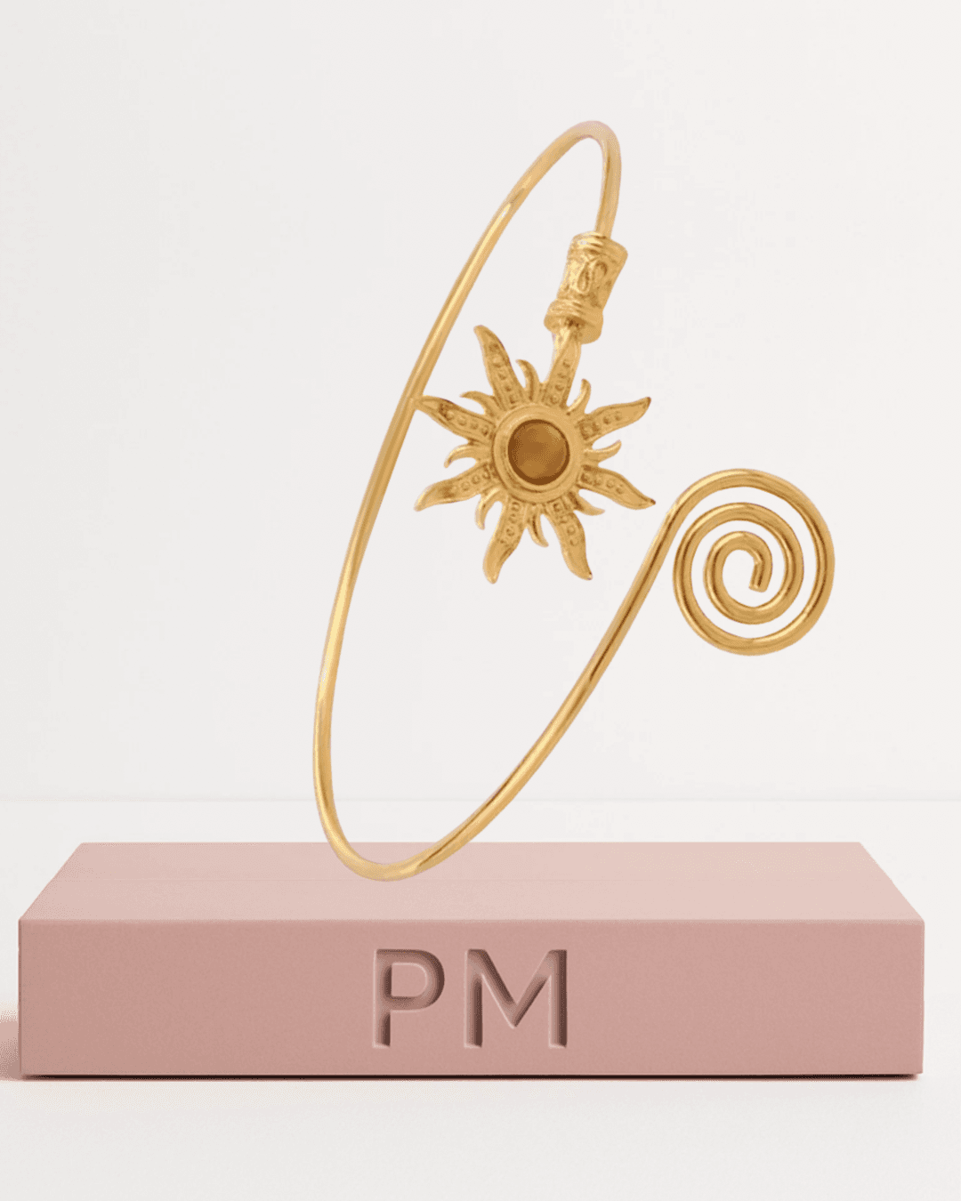 Brassard torsadé soleil oeil du tigre pour femme