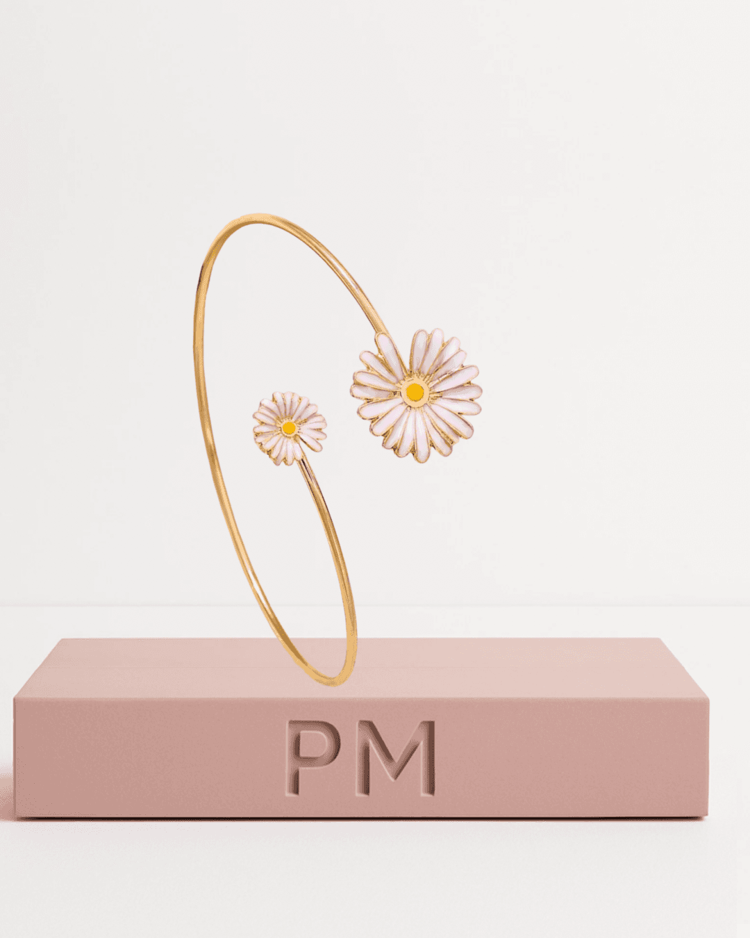 Brassard ouvert classique en forme de marguerite pour femmes