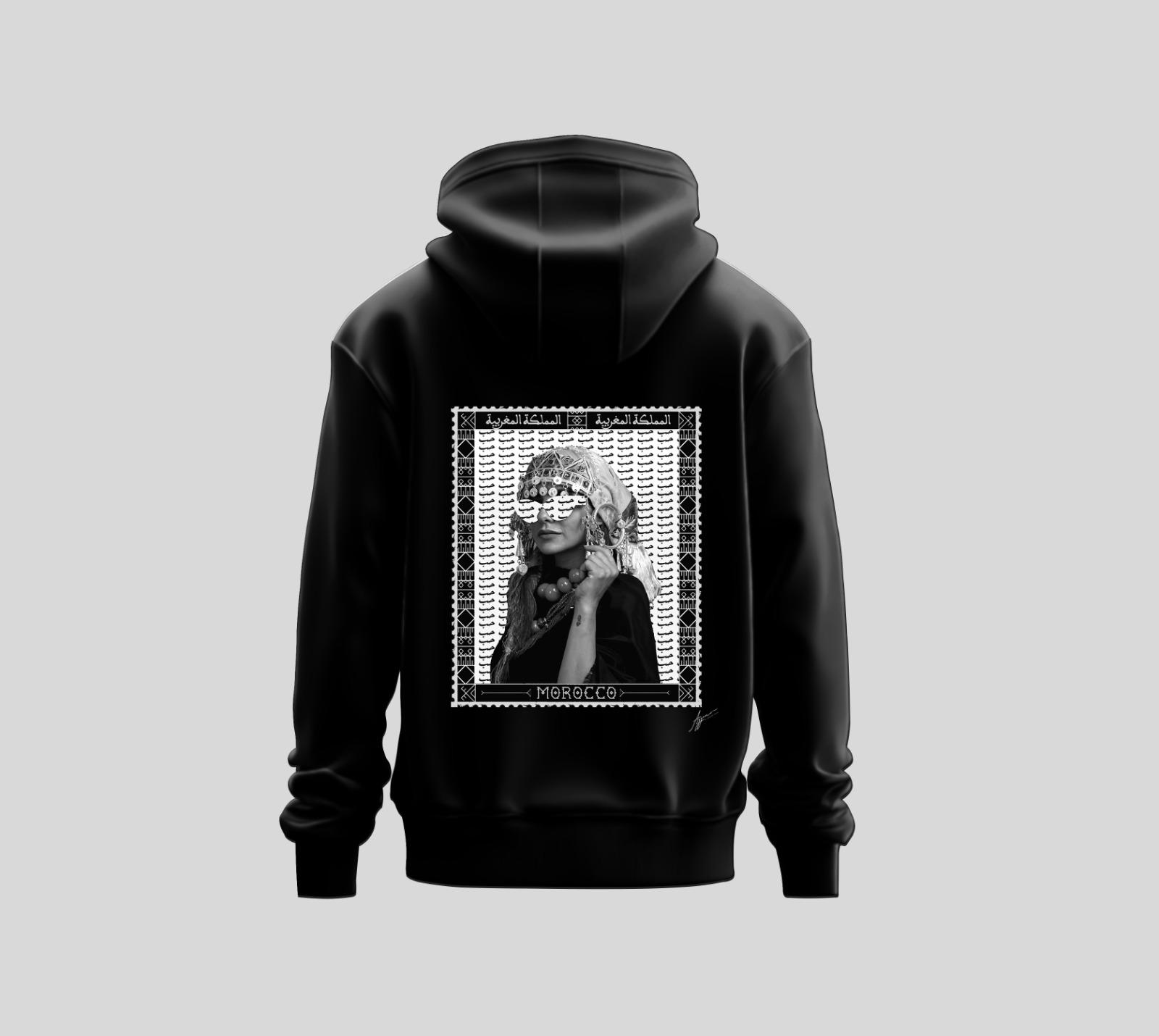 Hoodie Noir Salma "7ob" (Dessin Aléatoire)