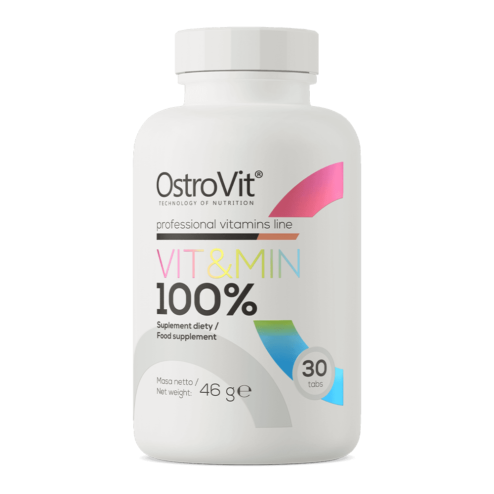 100% VIT&MIN 30 Tabs - Complexe complet de vitamines et de minéraux essentiels