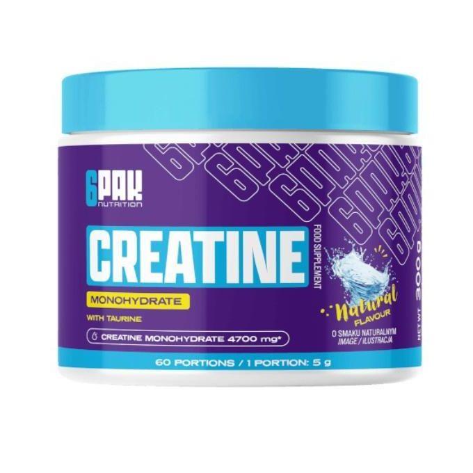 6PAK Nutrition Creatine Monohydrate 300 g Naturel - Creatine Monohydrate, Force, Récupération & Prise de Mass