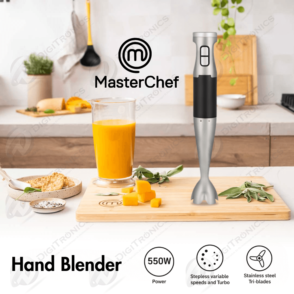 Mixeur Plongeant Fonction Turbo 550W, Lames Inox, Vitesses Variables