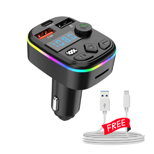 Émetteur FM/lecteur MP3 pour voiture C4 avec double port USB et port Type-C