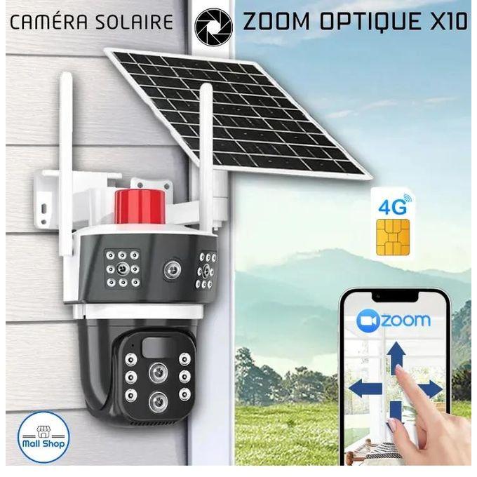 Triple caméra 4g solaire avec ZOOM X10 6K 12MP