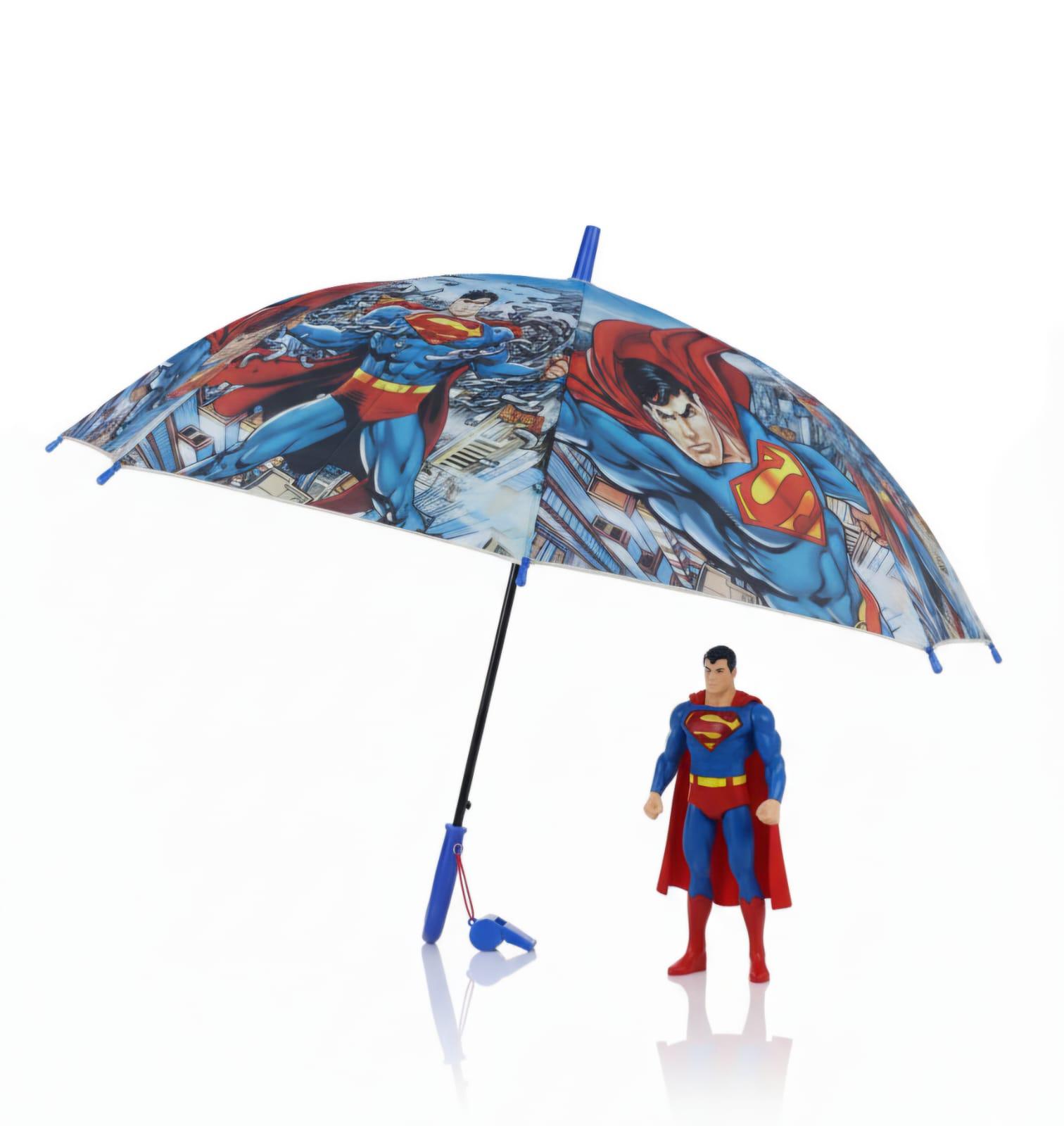 Parapluie enfants Superman avec sifflet protection fun pour petits super heros